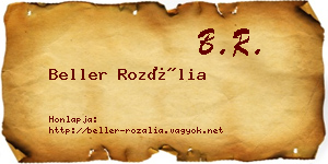 Beller Rozália névjegykártya